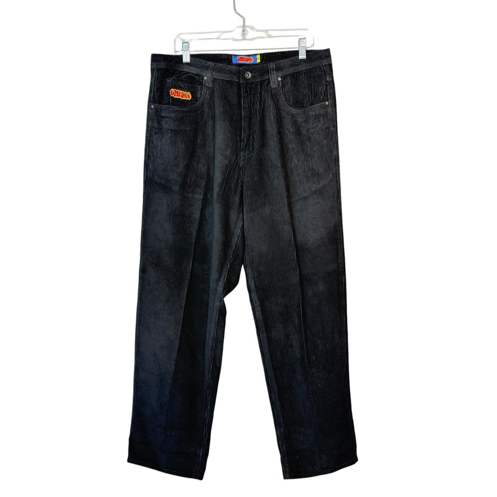 Empyre Pants Mens 34 Black Corduroy Relaxed Fit Loose Baggy Skate‎ Fit Y2K 90s